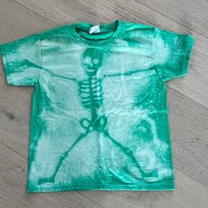 SKELETON bleach wash tee shirt